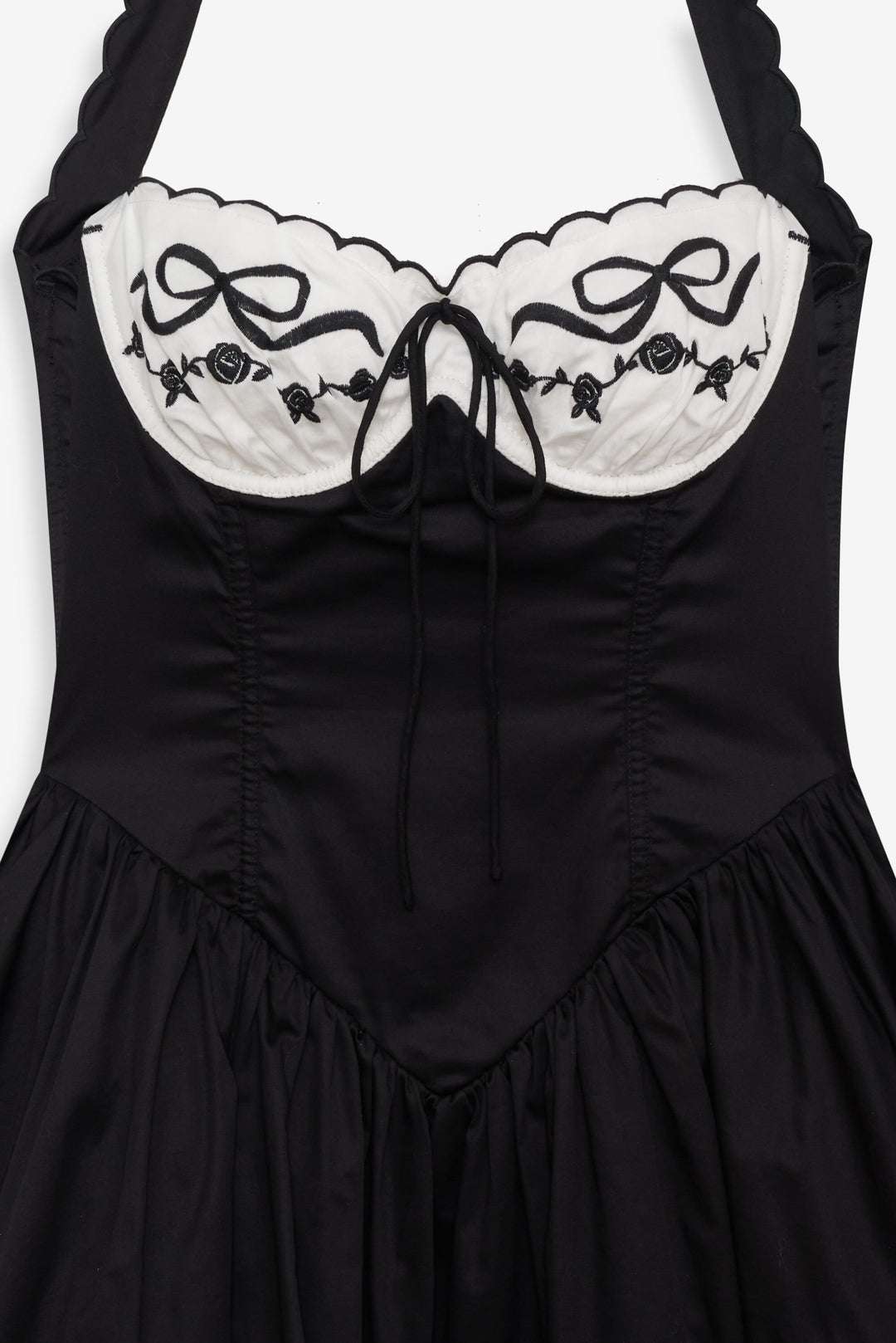 For Love and Lemons - Tea Time Poplin Bustier Mini Dress - Black