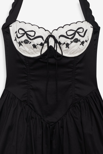For Love and Lemons - Tea Time Poplin Bustier Mini Dress - Black