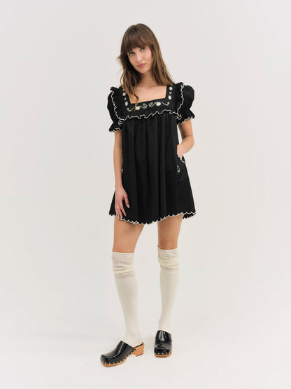 For Love and Lemons - Tea Time Babydoll Dress - Black
