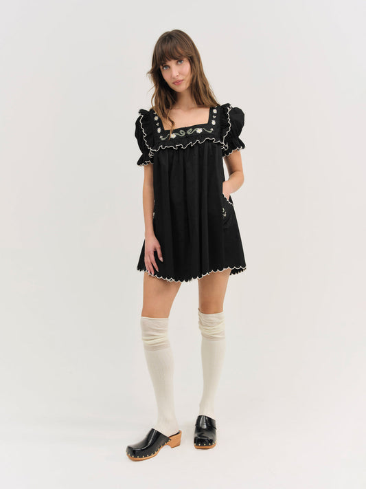 For Love and Lemons - Tea Time Babydoll Dress - Black