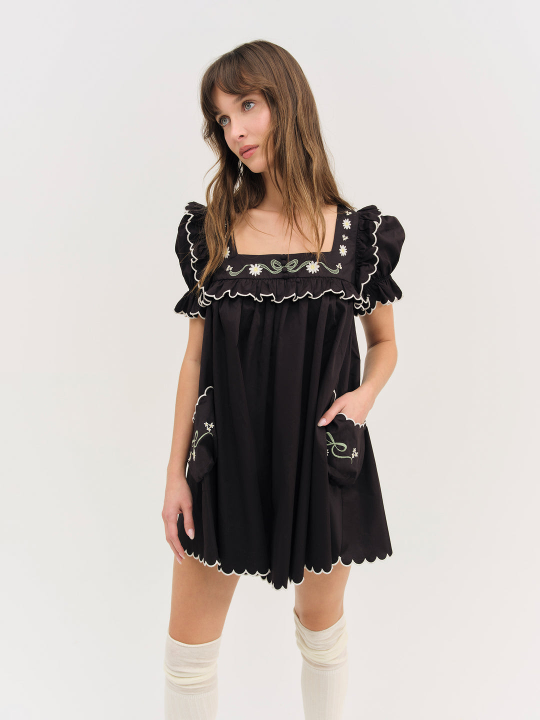 For Love and Lemons - Tea Time Babydoll Dress - Black