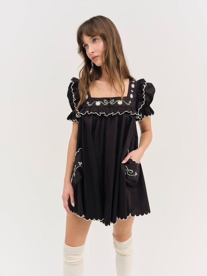 For Love and Lemons - Tea Time Babydoll Dress - Black