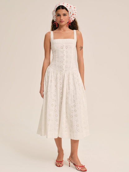 For Love and Lemons - Dreamy Daisy Midi Dress - White