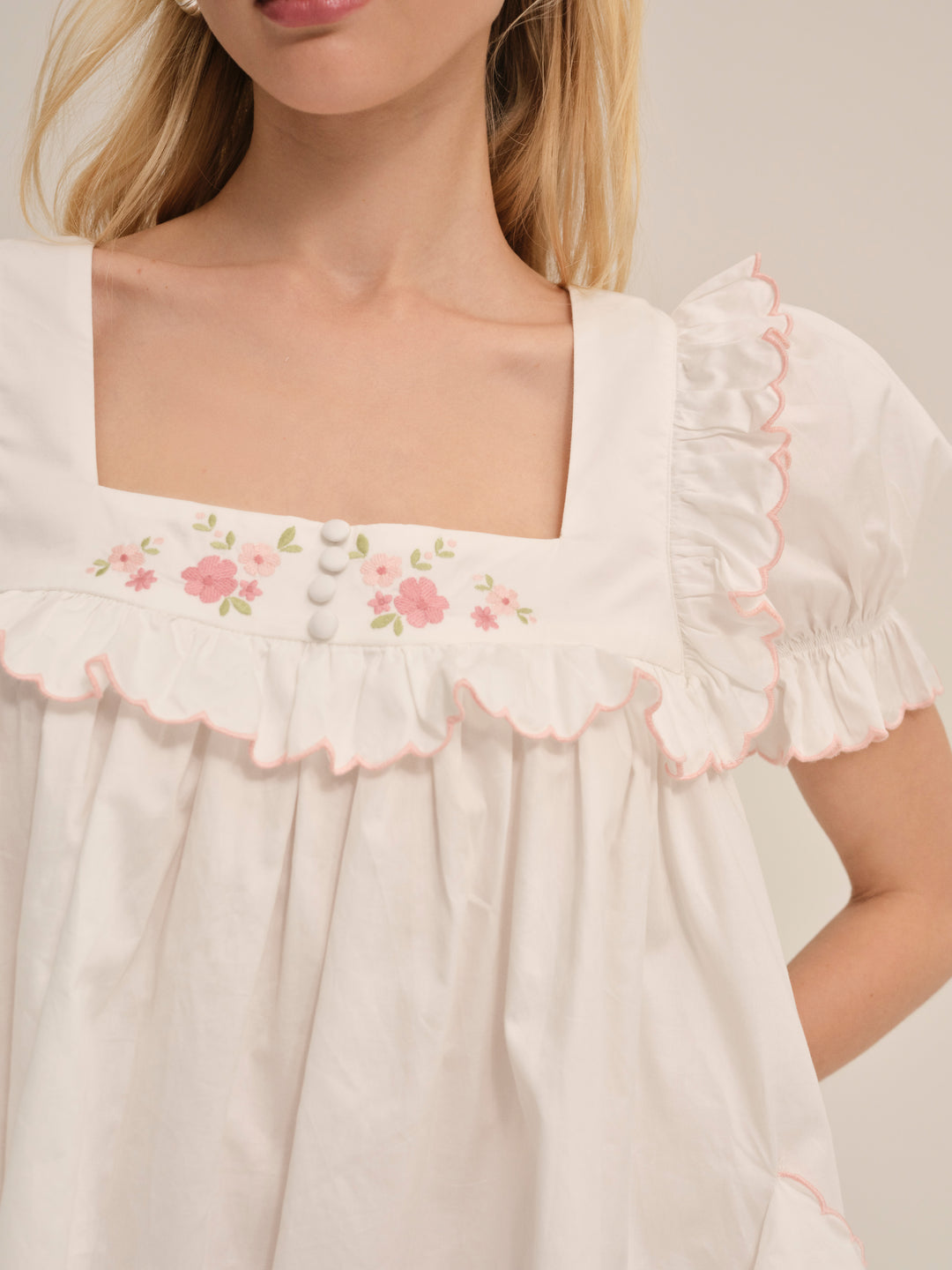 For Love and Lemons - Tea Time Babydoll Dress - White