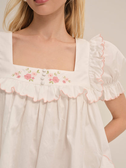 For Love and Lemons - Tea Time Babydoll Dress - White