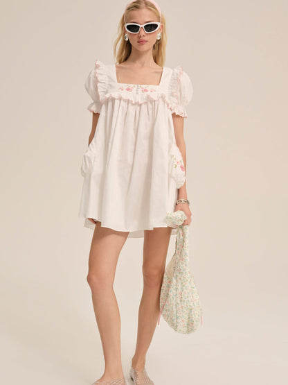 For Love and Lemons - Tea Time Babydoll Dress - White