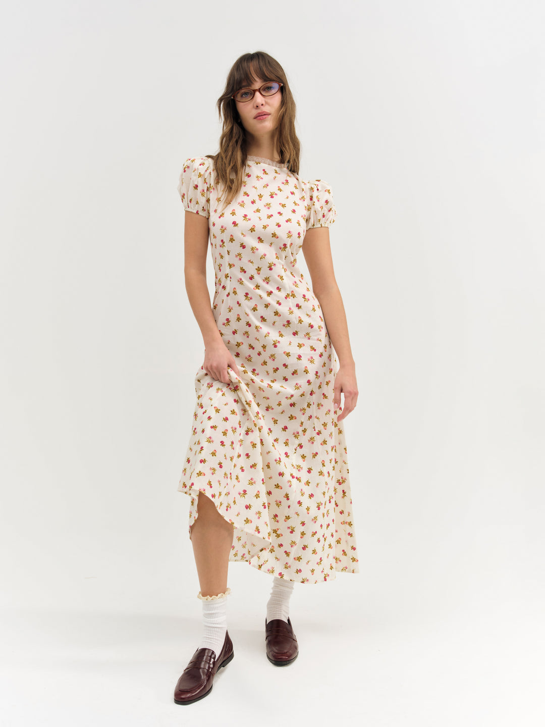 For Love and Lemons - Adahlia Floral Maxi Dress - Cream