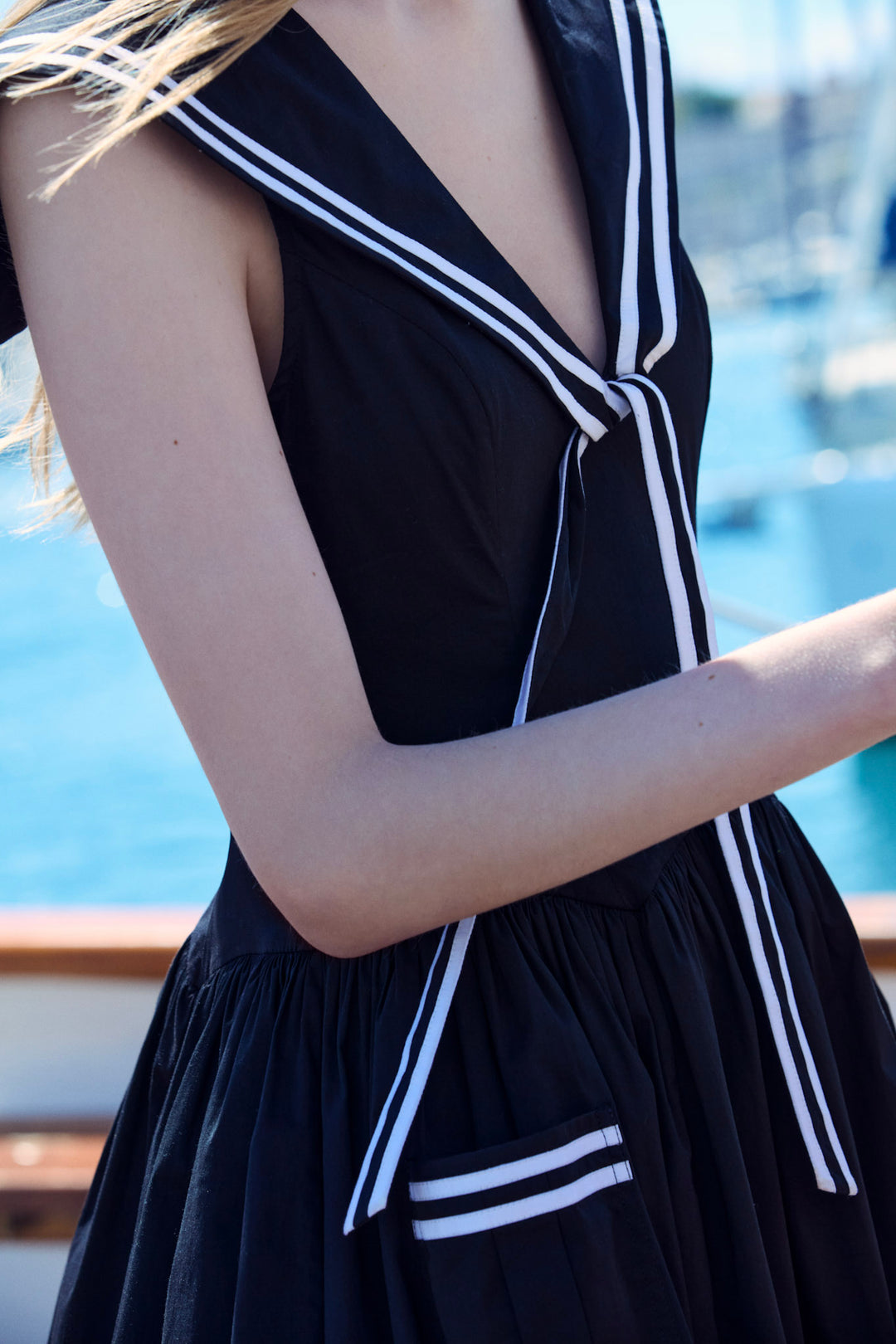 For Love and Lemons - Helena Poplin Collared Midi Dress - Black