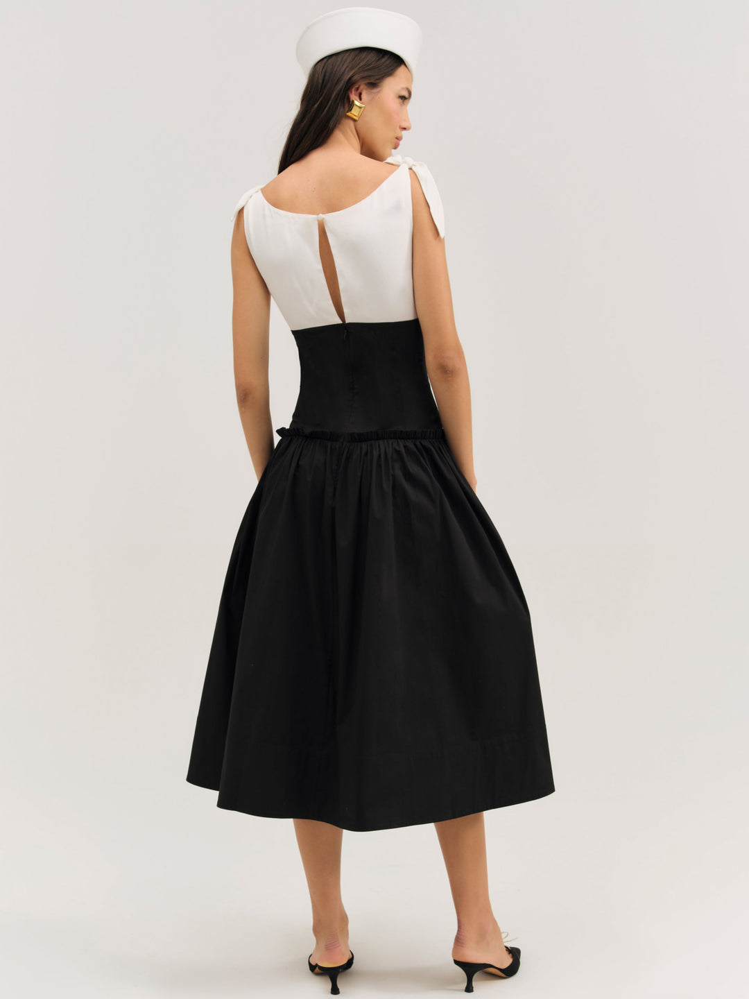 For Love and Lemons - Helena Poplin Midi Dress - Black