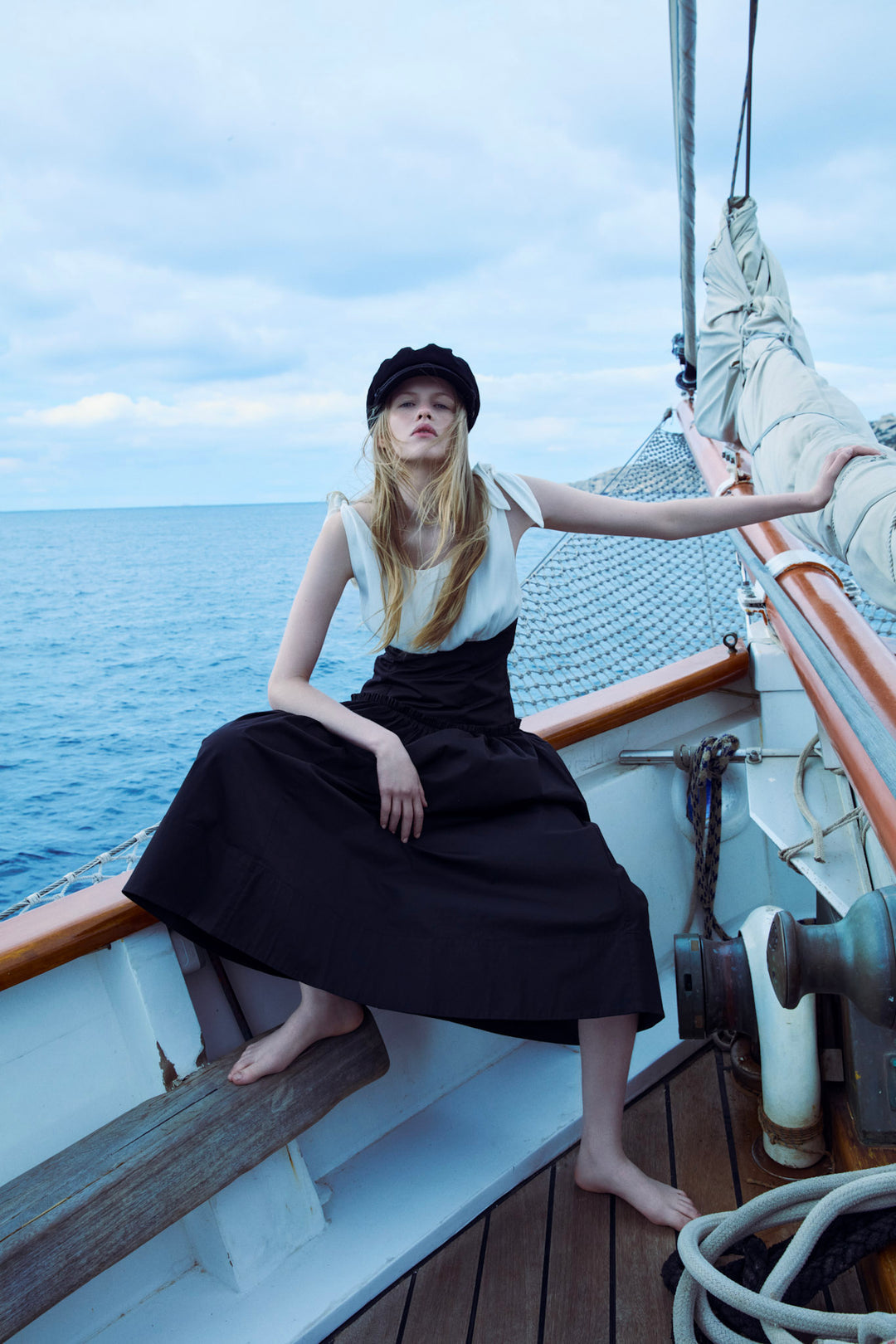For Love and Lemons - Helena Poplin Midi Dress - Black