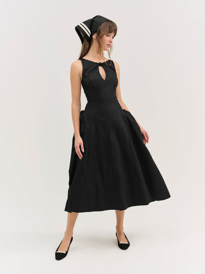 For Love and Lemons - Evanie Structured Midi Dress - Black