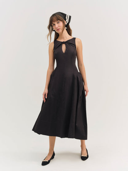 For Love and Lemons - Evanie Structured Midi Dress - Black
