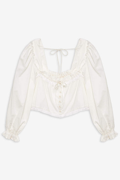 For Love and Lemons - Venetia Sleep Top - Vintage Cream