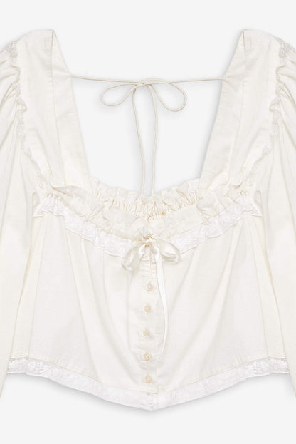 For Love and Lemons - Venetia Sleep Top - Vintage Cream