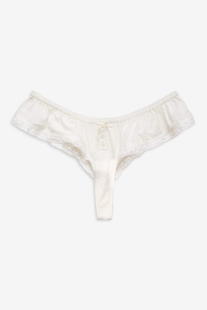 For Love and Lemons - Venetia Thong Panty - Vintage Cream
