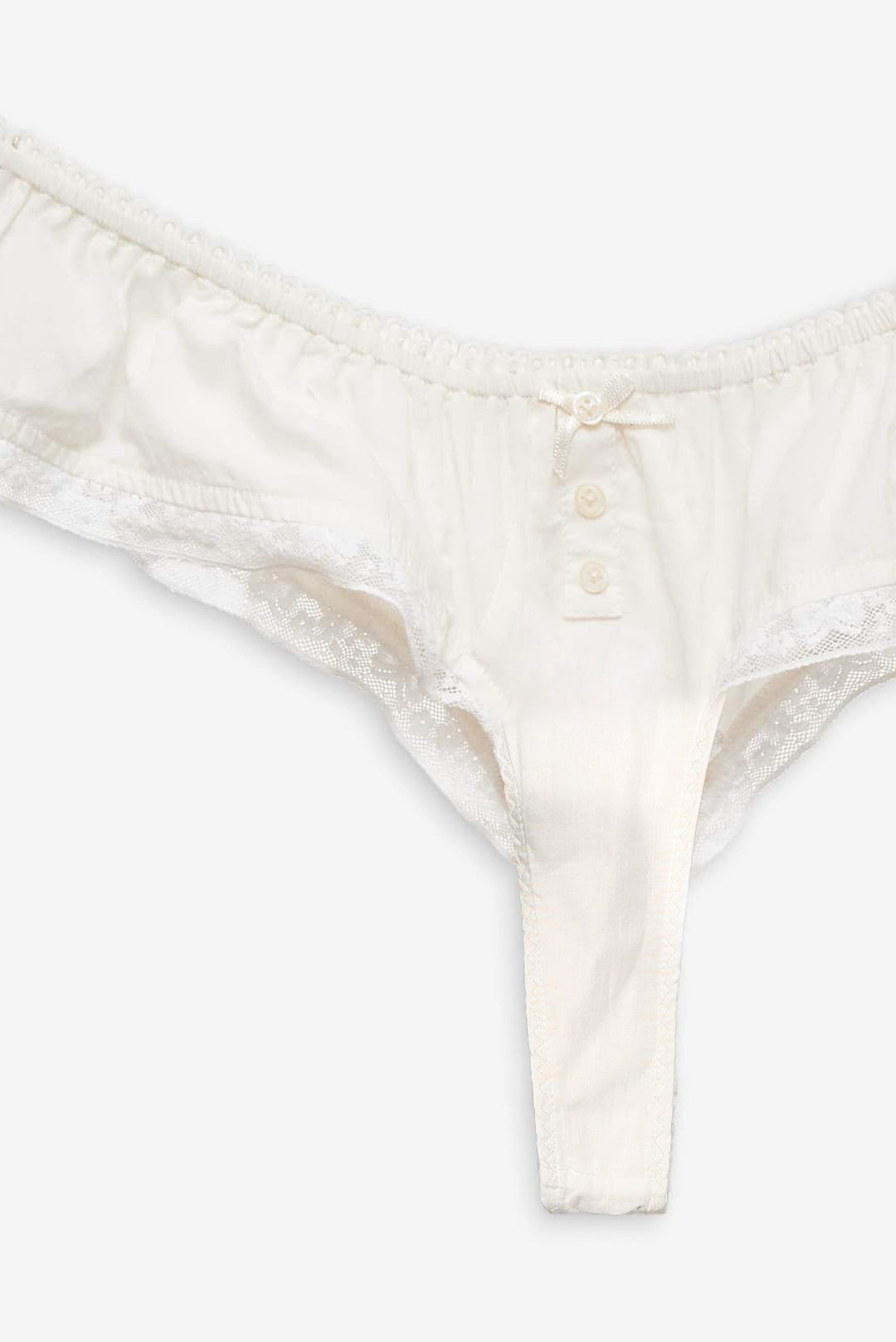 For Love and Lemons - Venetia Thong Panty - Vintage Cream