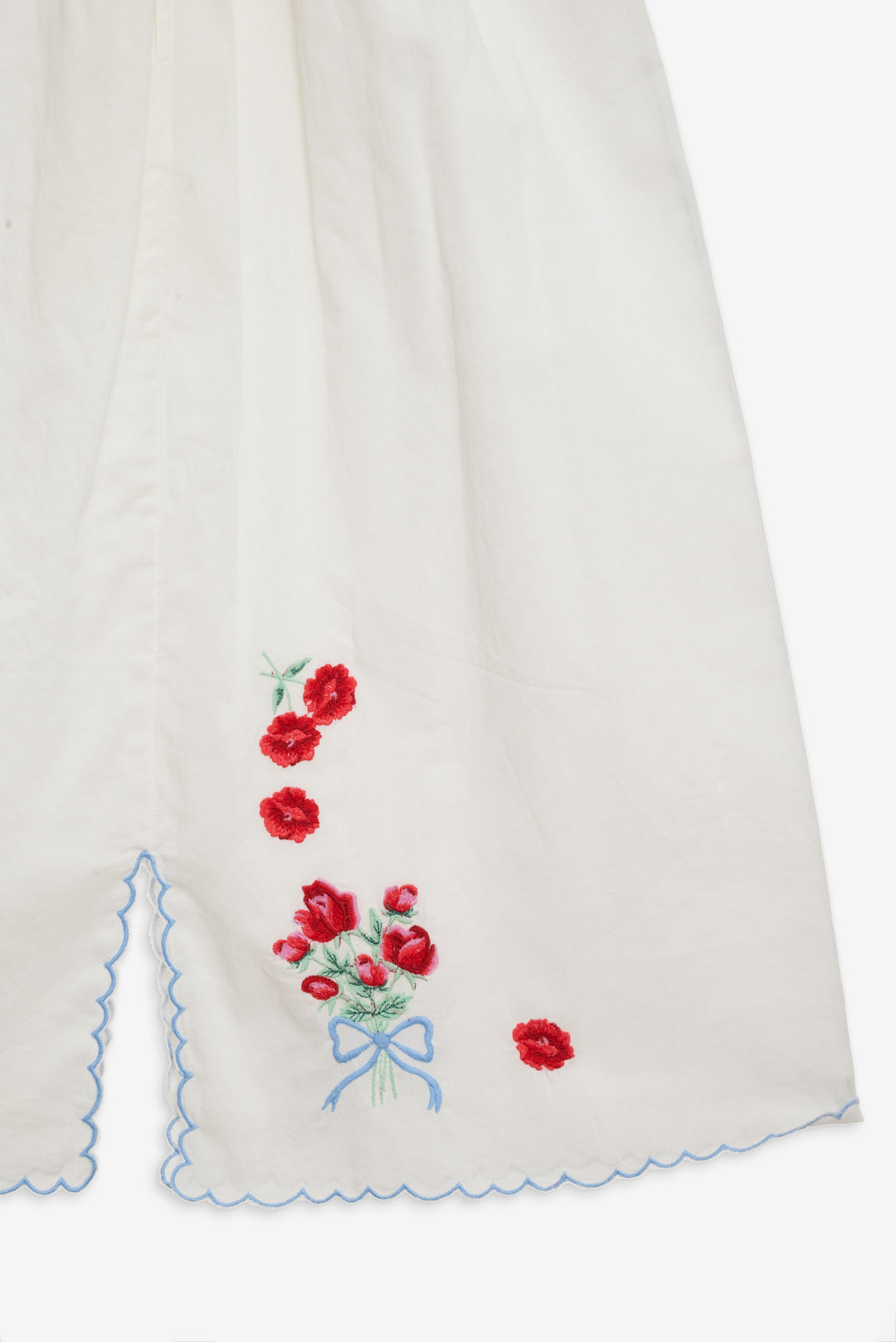 For Love and Lemons - Forget Me Not Embroidery Midi Skirt - White