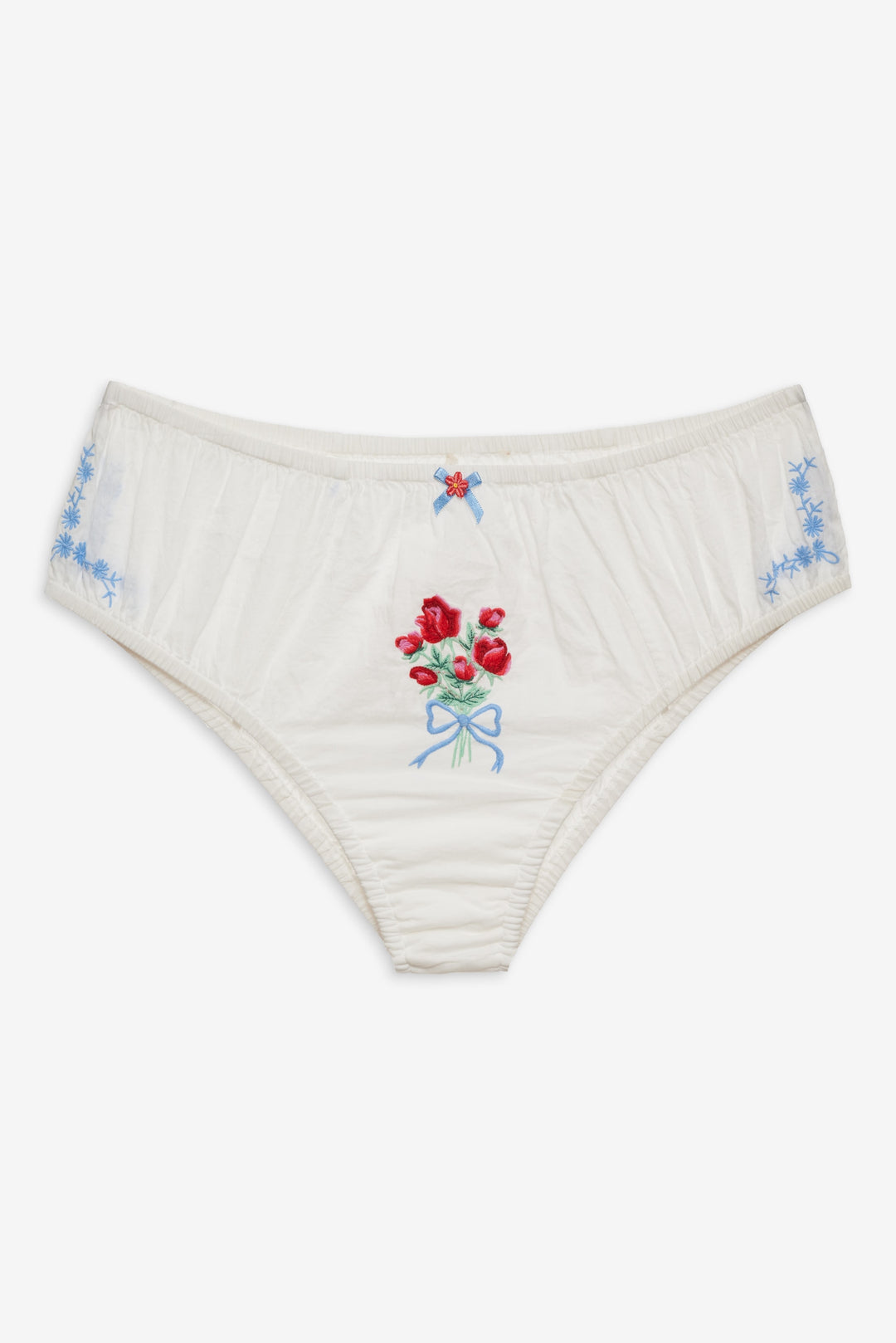 For Love and Lemons - Forget Me Not Embroidery Bloomer Panty - White