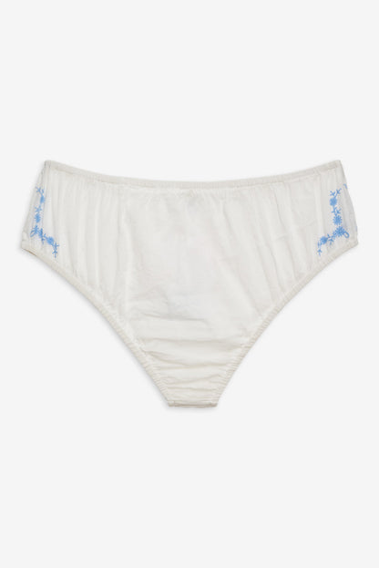 For Love and Lemons - Forget Me Not Embroidery Bloomer Panty - White
