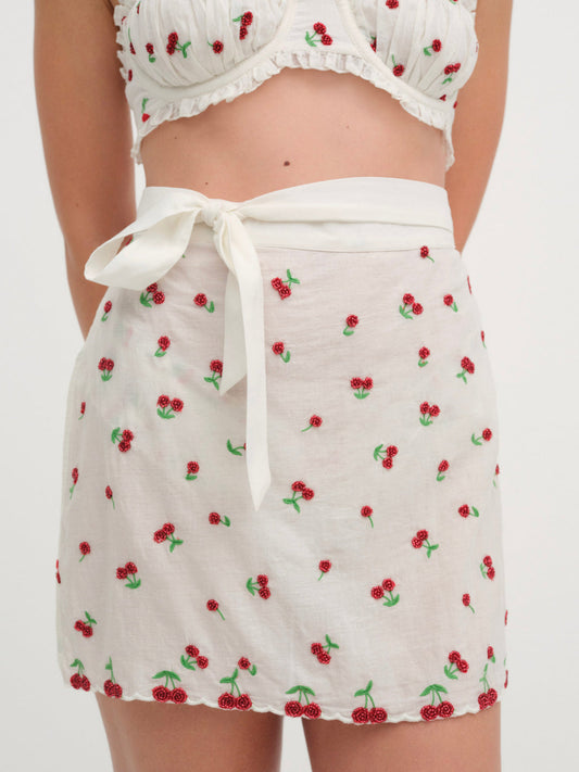 For Love and Lemons - Beaded Cherries Apron - Red