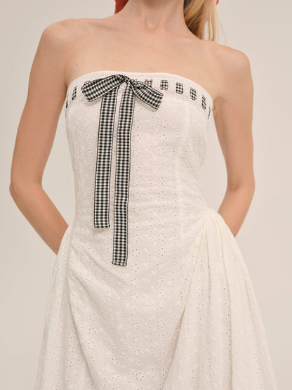 For Love and Lemons - Rosie Ribbon Midi Dress - White