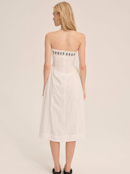 For Love and Lemons - Rosie Ribbon Midi Dress - White