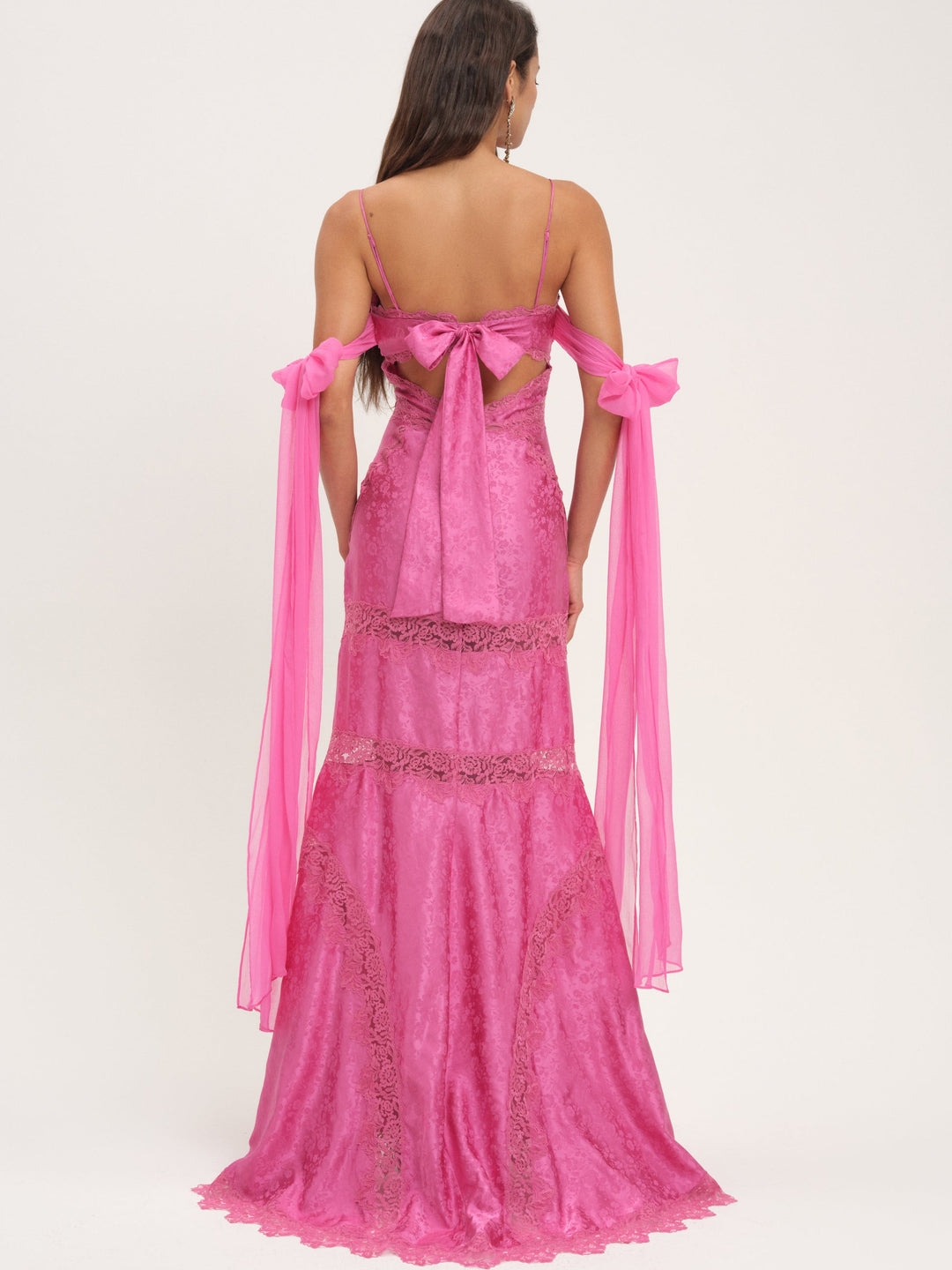 For Love and Lemons - Rita Lace Gown - Pink