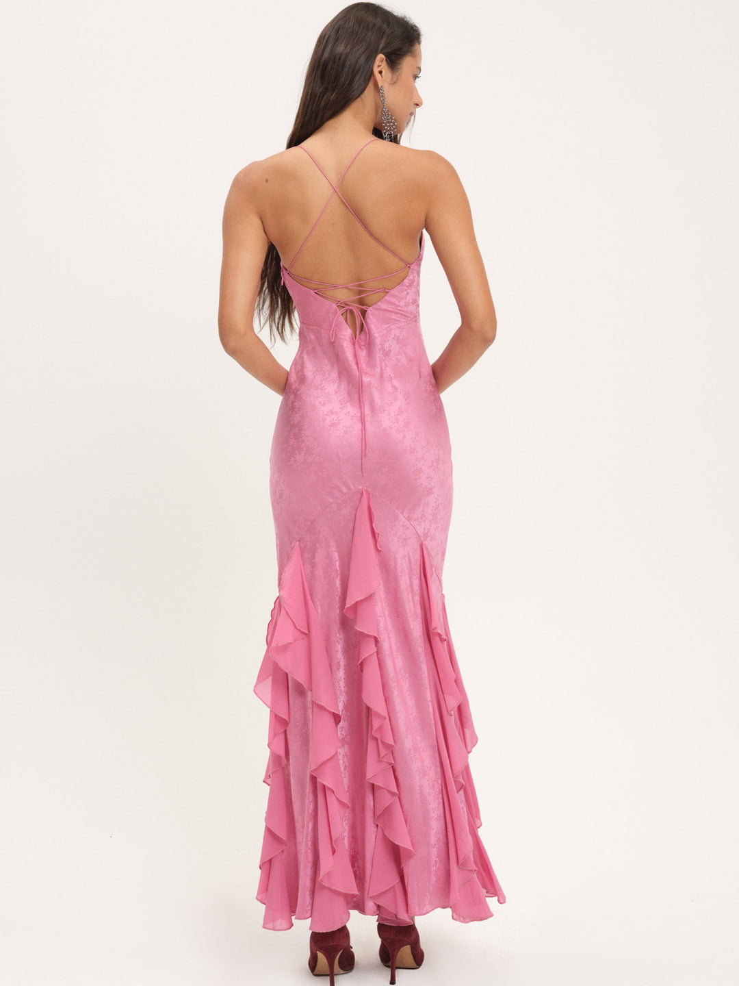 For Love and Lemons - Elea Silk Maxi Dress - Rose