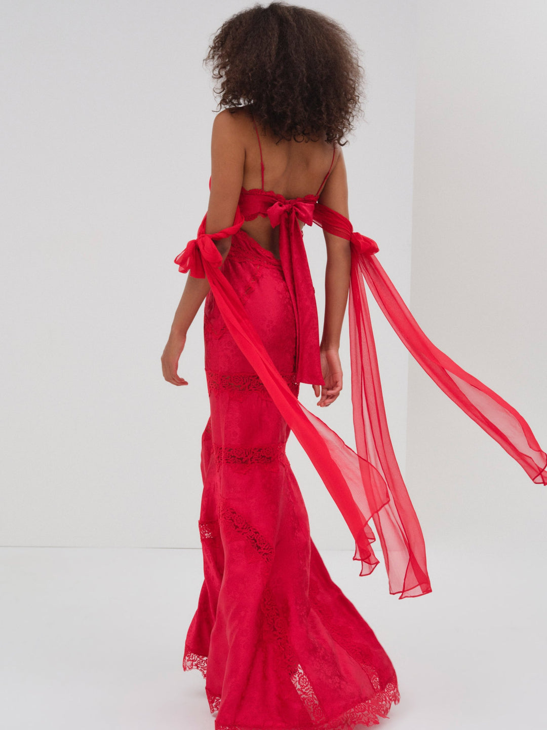 For Love and Lemons - Rita Lace Gown - Red