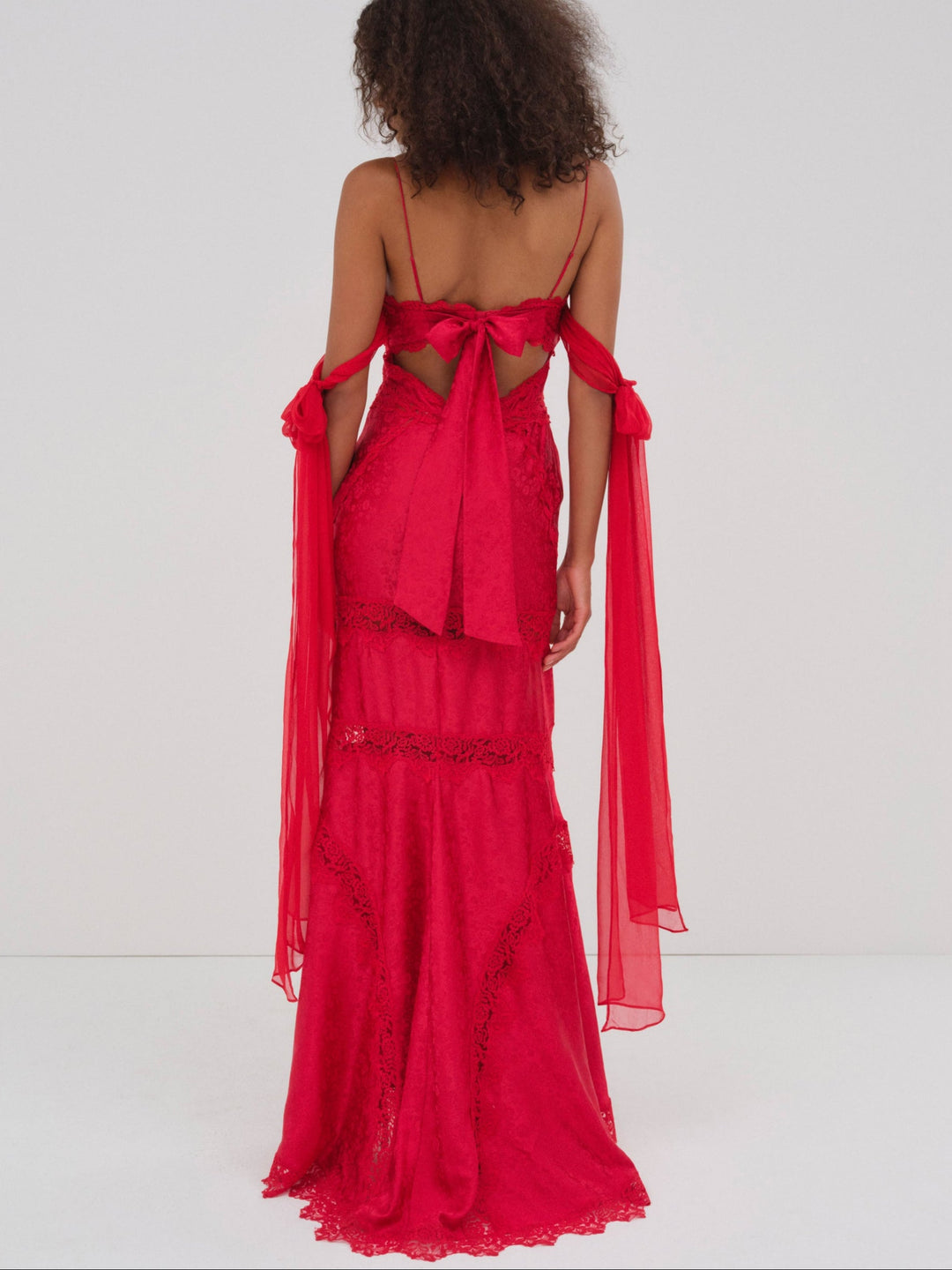 For Love and Lemons - Rita Lace Gown - Red