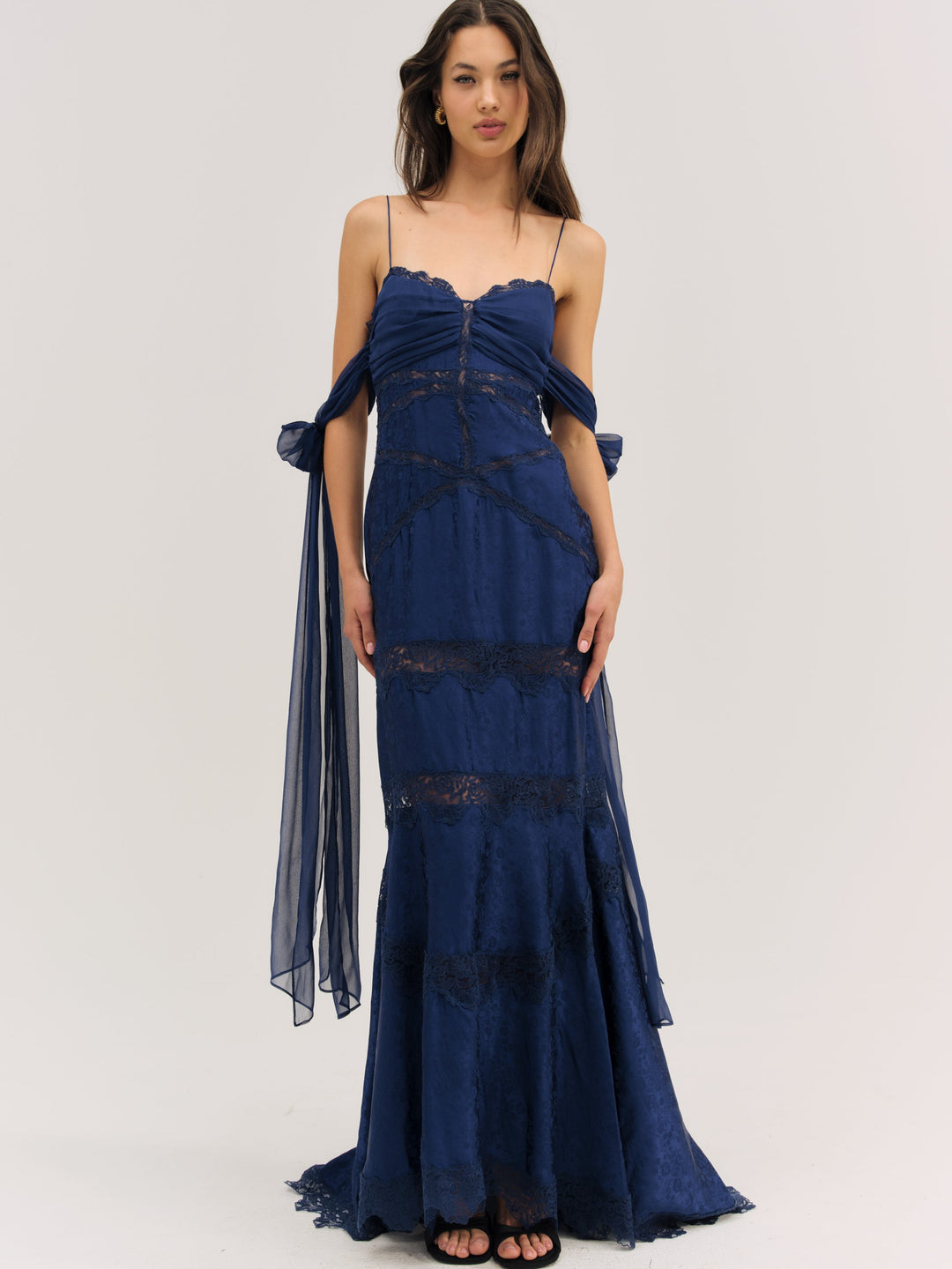 For Love and Lemons - Rita Lace Gown - Navy