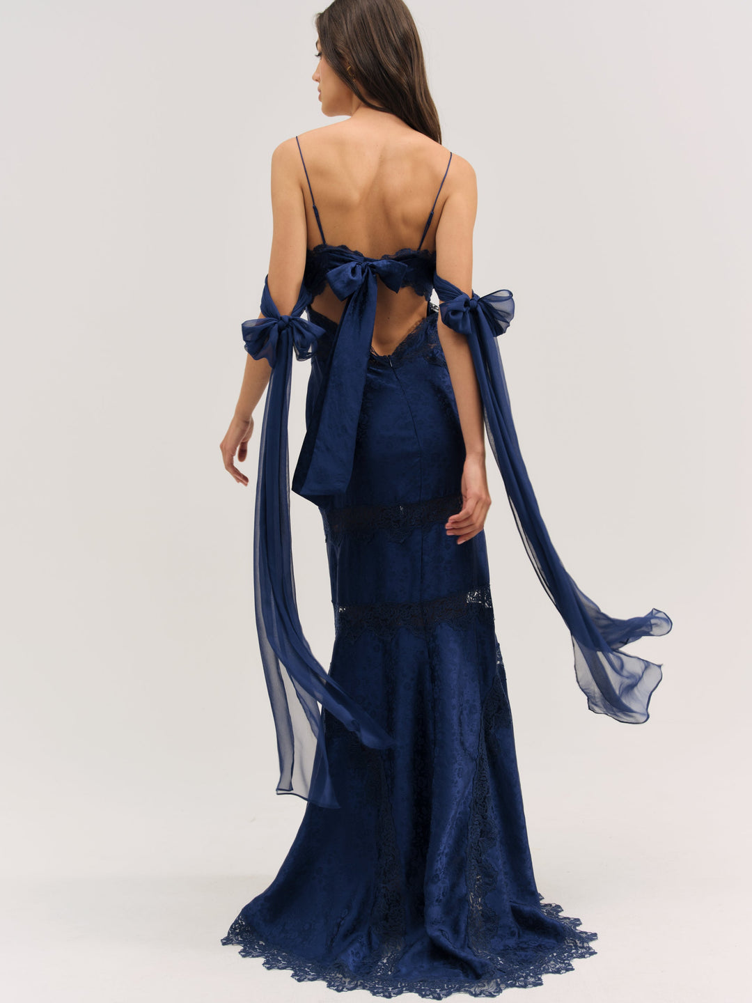 For Love and Lemons - Rita Lace Gown - Navy