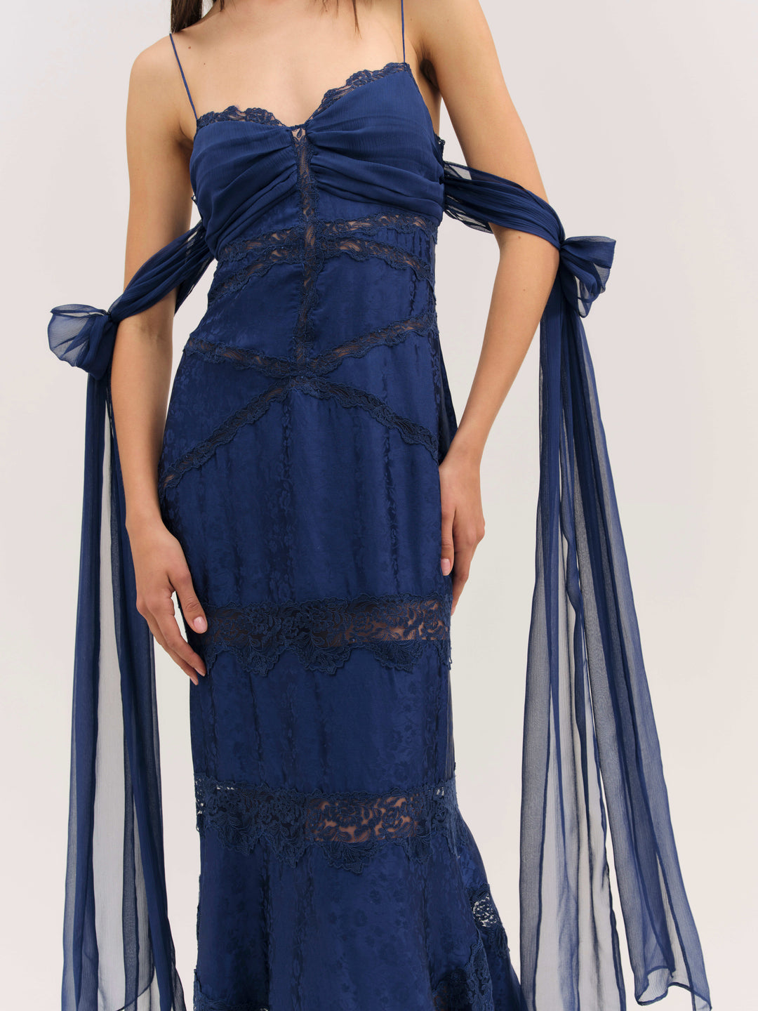 For Love and Lemons - Rita Lace Gown - Navy