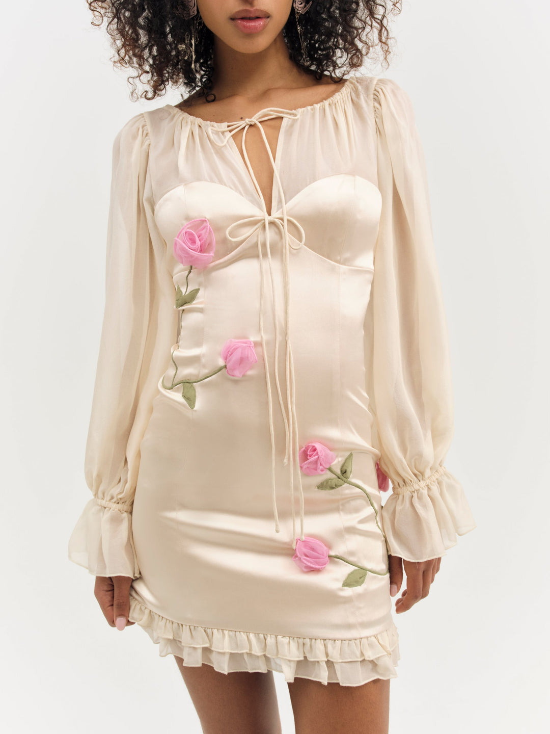 For Love and Lemons - Ophelie Organza Mini Dress - Blush