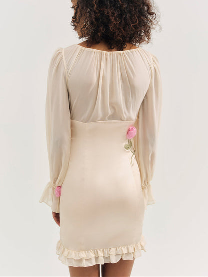 For Love and Lemons - Ophelie Organza Mini Dress - Blush