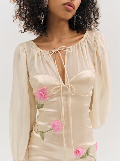 For Love and Lemons - Ophelie Organza Mini Dress - Blush