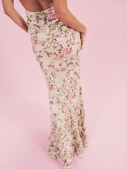 For Love and Lemons - Esme Rose Embroidered Gown - Pink