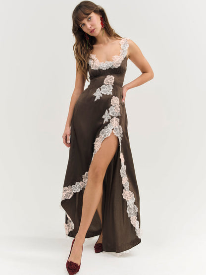 For Love and Lemons - Clemence Maxi Dress - Chocolate