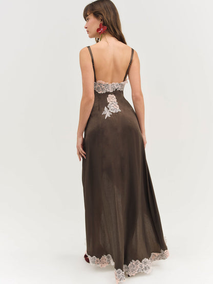 For Love and Lemons - Clemence Maxi Dress - Chocolate