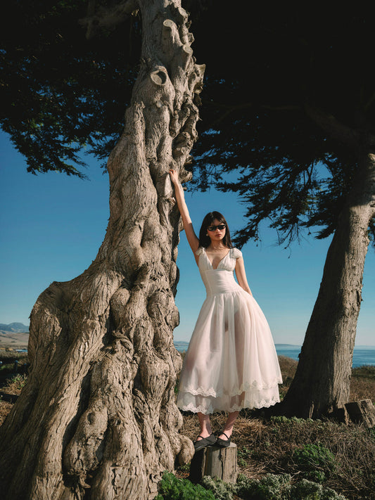For Love and Lemons - Nicole Midi Dress - White