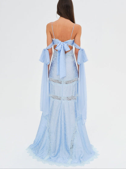 For Love and Lemons - Rita Lace Gown - Blue