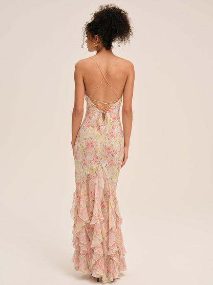 For Love and Lemons - Elea Maxi Dress - Peach