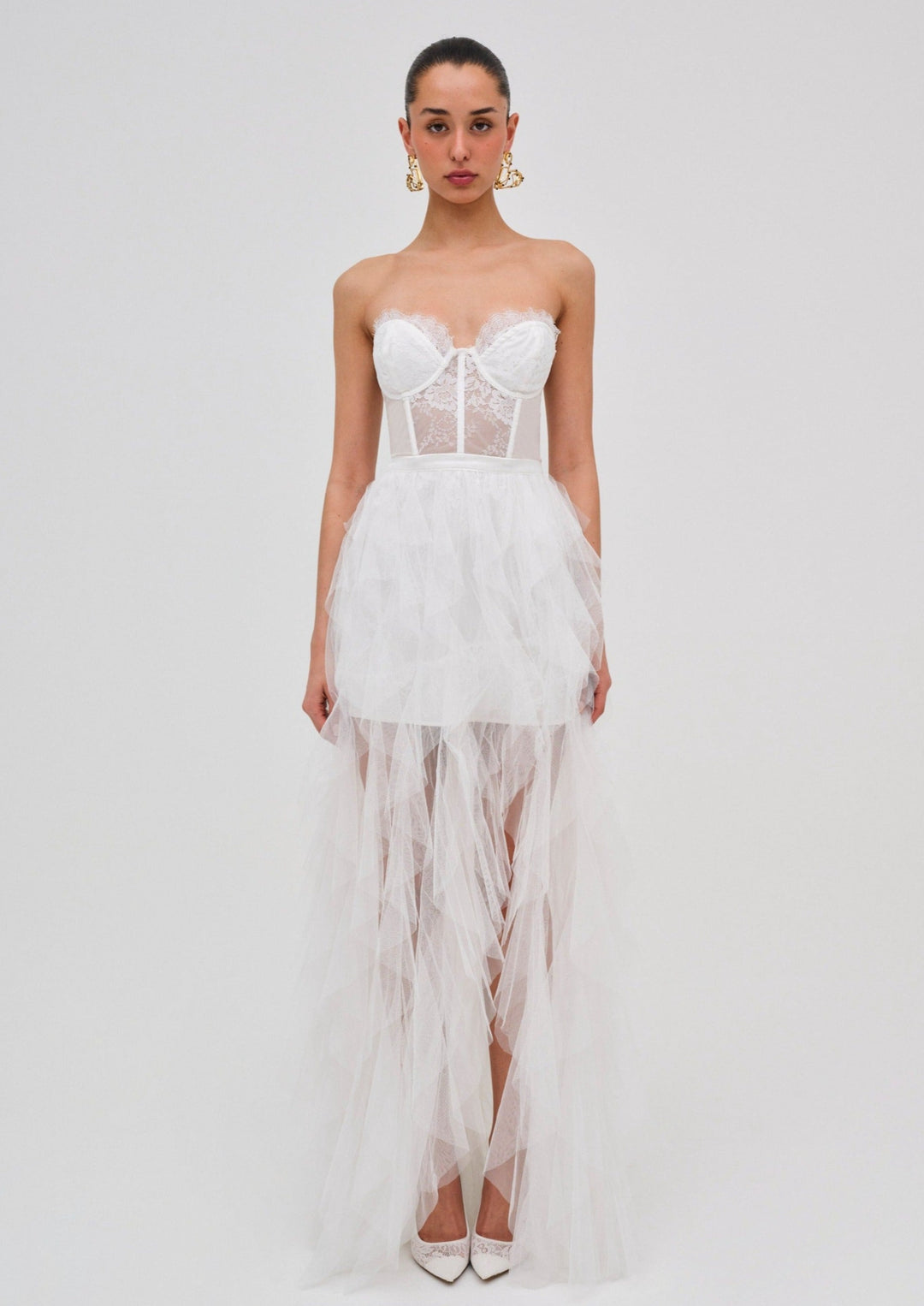 For Love and Lemons - Bustier Gown - White