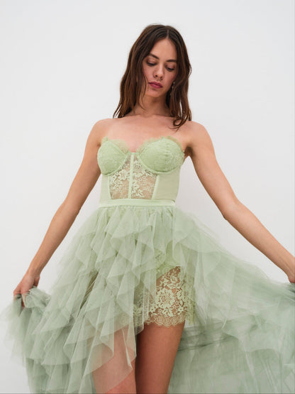 For Love and Lemons - Bustier Gown - Green