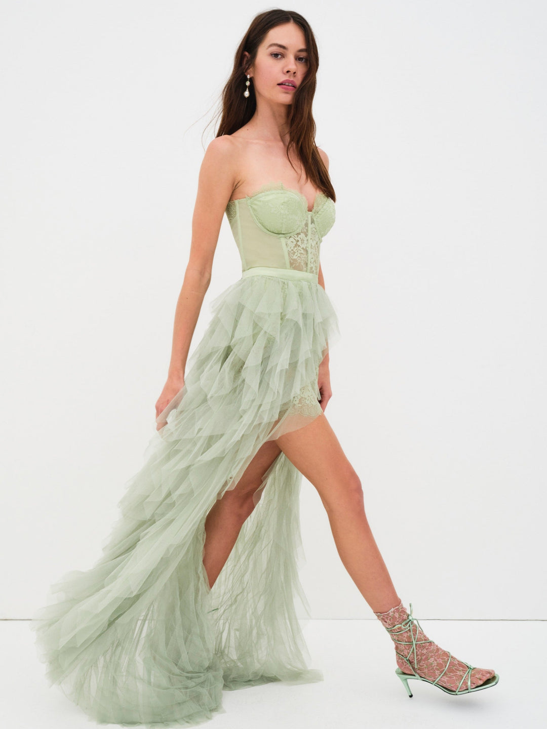 For Love and Lemons - Bustier Gown - Green