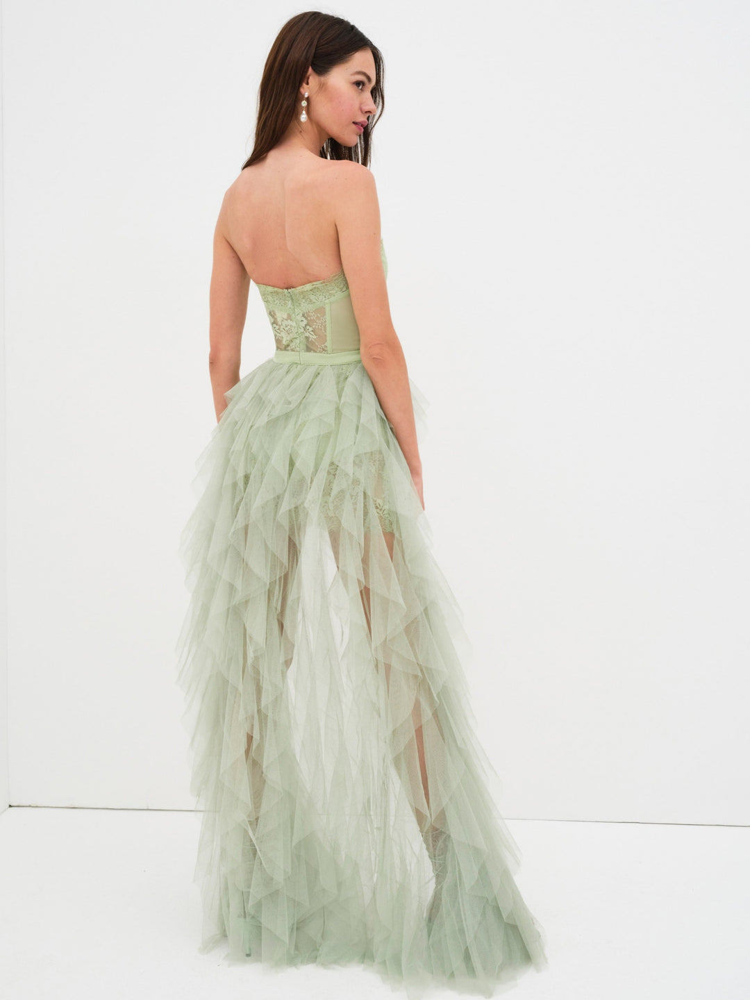 For Love and Lemons - Bustier Gown - Green