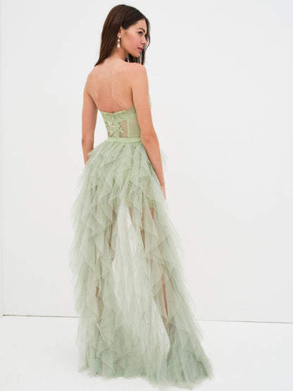For Love and Lemons - Bustier Gown - Green