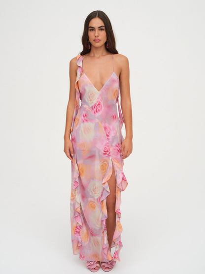 For Love and Lemons - Beate Maxi Dress - Pink