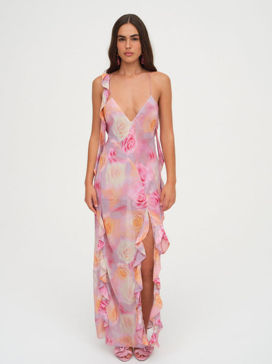 For Love and Lemons - Beate Maxi Dress - Pink
