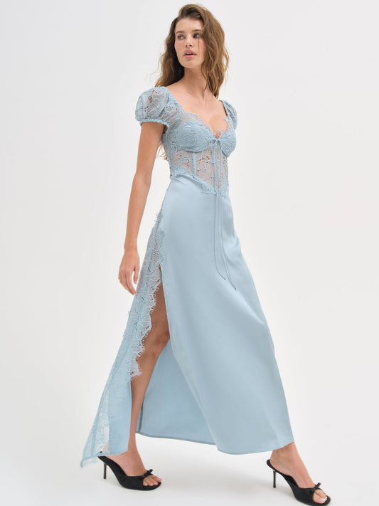 For Love and Lemons - Casey Maxi Dress - Blue